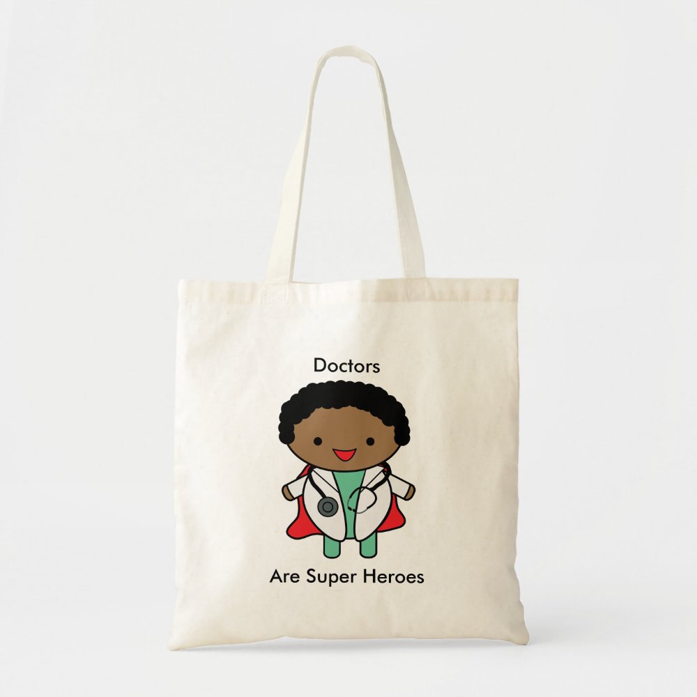 black doctor super hero cute kawaii personalize tote bag r45f3e7a58ce344d9bbb371f941786977 v9w6h 8byvr 1000 - Doctor Gifts Shop