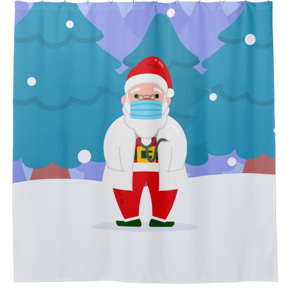 dr santa claus covid christmas face mask doctor shower curtain rb81c73b46ead4c008a1c028cad25a789 jupph 1000 - Doctor Gifts Shop