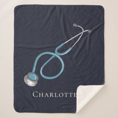 personalized stethoscope name doctor sherpa blanket r1ebca45cc5524bf49d889f8f268355dc ejsci 1000 - Doctor Gifts Shop