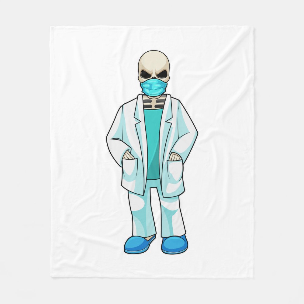 skeleton as doctor with face mask fleece blanket r628e2471d7f34021b26601c222338b72 zke88 1000 - Doctor Gifts Shop