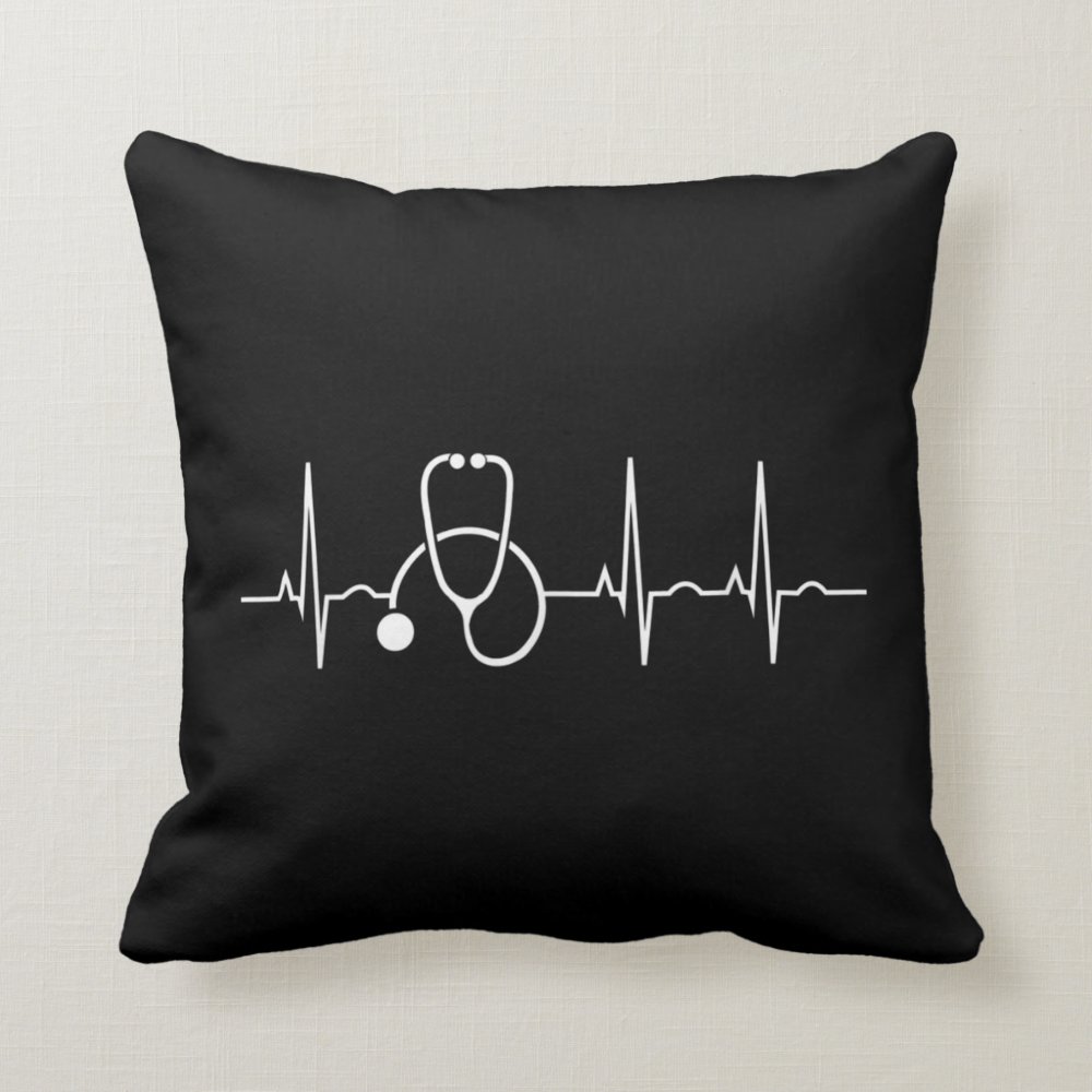 stethoscope heartbeat ekg nurse medical doctor throw pillow rfad46aa69944472ebf4de0aee71a1597 6s309 8byvr 1000 - Doctor Gifts Shop