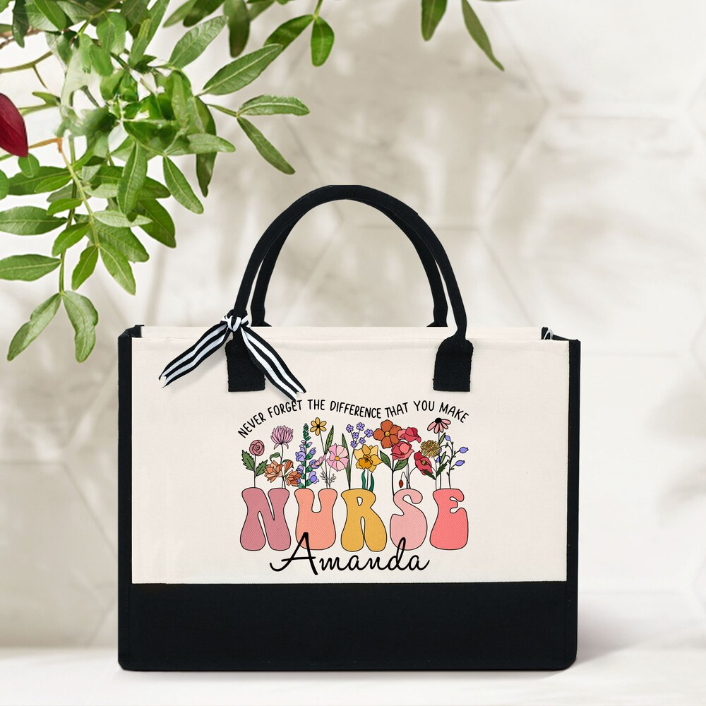 Personalized Nurse Canvas Tote Bag - Doctor Gifts Shop