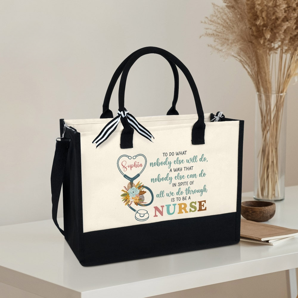 Personalized Nurse Medical Assistant Canvas Tote Bag - Doctor Gifts Shop